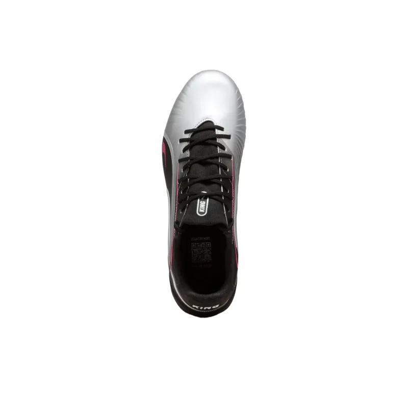 PUMA KING MATCH Anti Slip Wear Resistant Soccer Shoes Unisex Silver Black-3