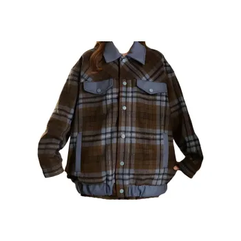 SECFLY OFFICIAL Shirt Women's Blue Plaid