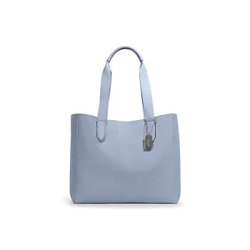 COACH Derby Leather Tote Bag, Shopping Bag, Handbag, Square Bag, Shoulder Bag Regular Women's Light Blue