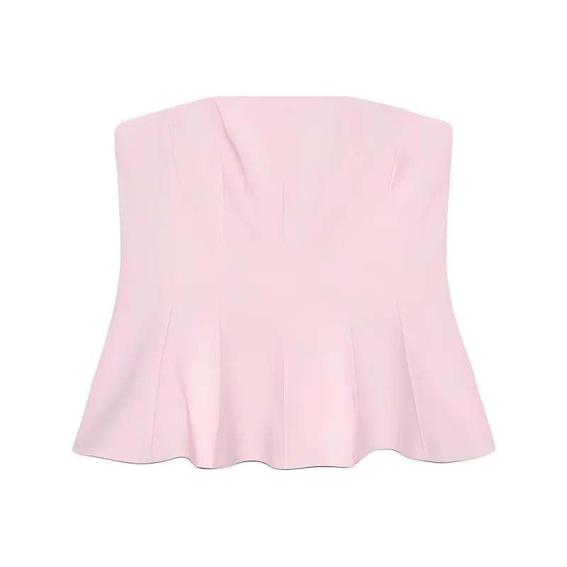ZARA Strapless Top Women's Light Pink Red-0