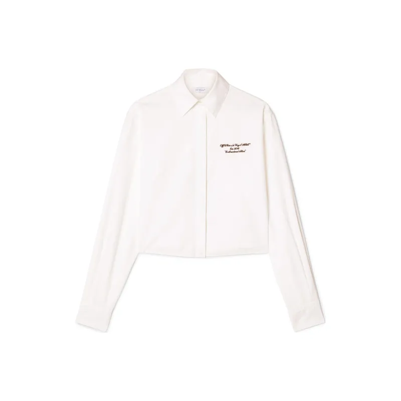 OFF WHITE Poplin Boxy Long Sleeved Shirt-0
