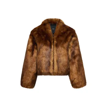 Khy Faux Fur Jacket Jackets Coats Women's Cedar/Snow Pine Wood