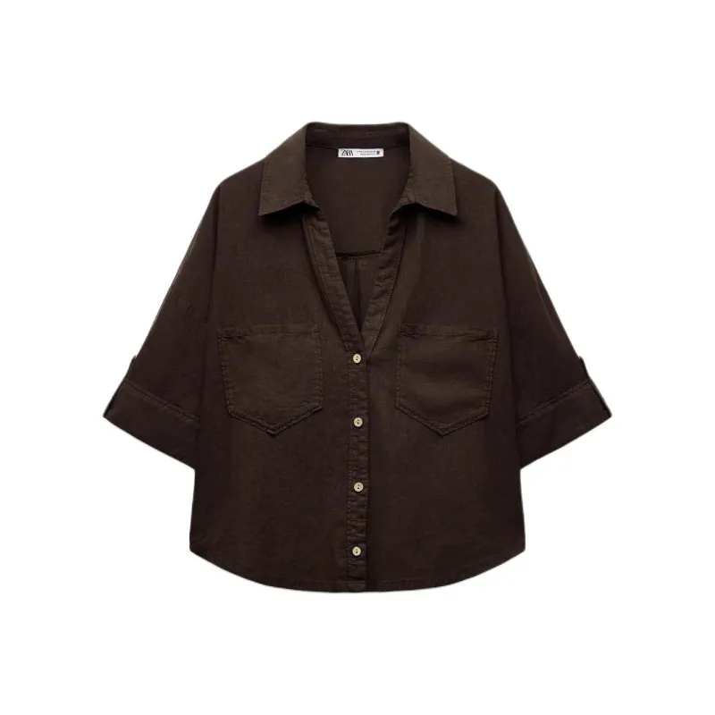 ZARA Shirts Women's Brown-0