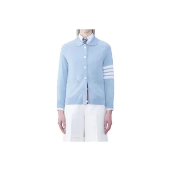 THOM BROWNE Peter Pan collar Virgin wool Cardigan