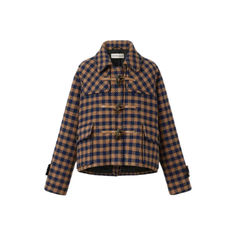 CARVEN FW22 Jackets Coats Women's Brown Yellow-0