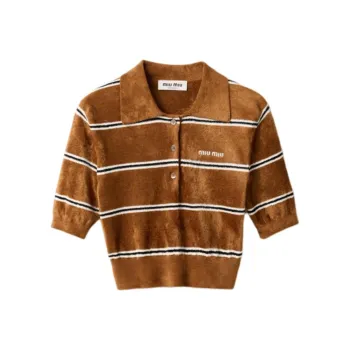 MIU MIU SS25 Polo Shirt Women's Tobacco