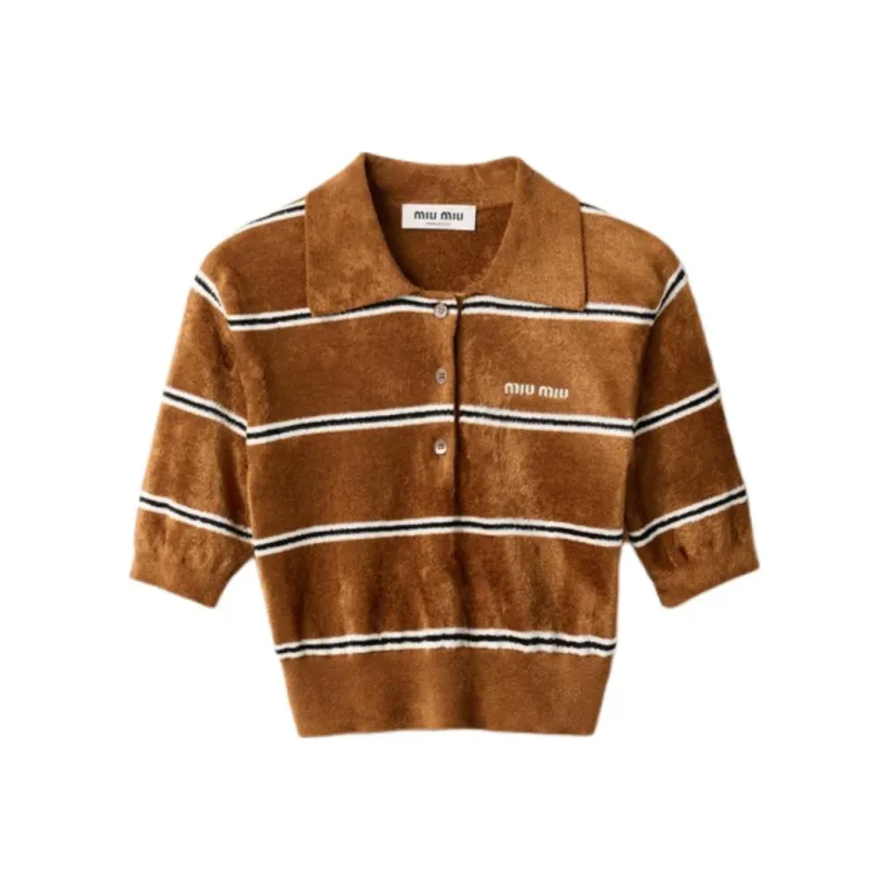 MIU MIU SS25 Polo Shirt Women's Tobacco-0