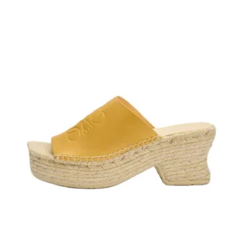 LOEWE Petal Slide Slippers 8cm Women's Yellow