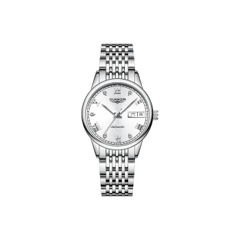 GUANQIN Automatic Mechanical Movement Stainless Steel Watchband Watch Women's Watch White Dial