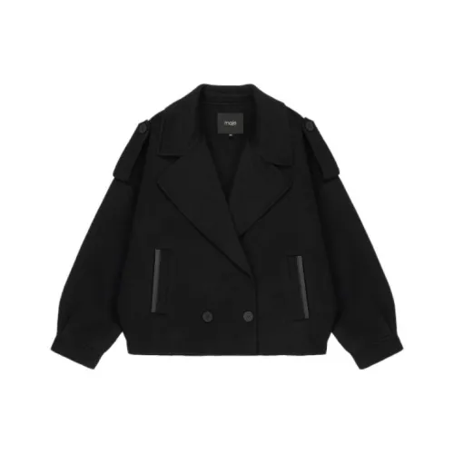Maje Double-breasted Wool-blend Jacket