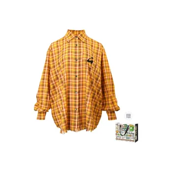OURUOKE Shirts Women's Yellow