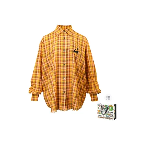 OURUOKE Shirts Women's Yellow