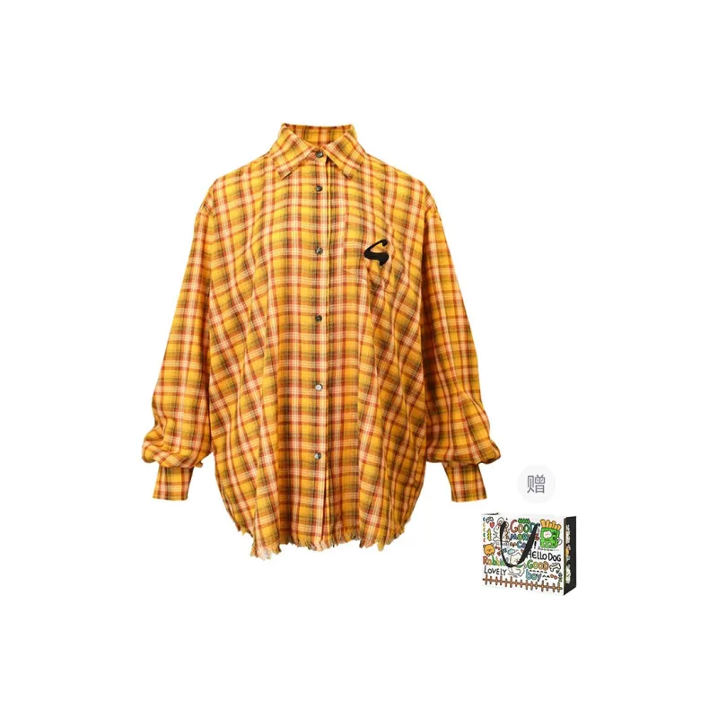 OURUOKE Shirts Women's Yellow-0