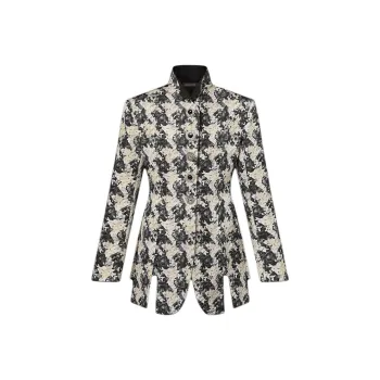 LOUIS VUITTON Houndstooth Silk Frock Jacket