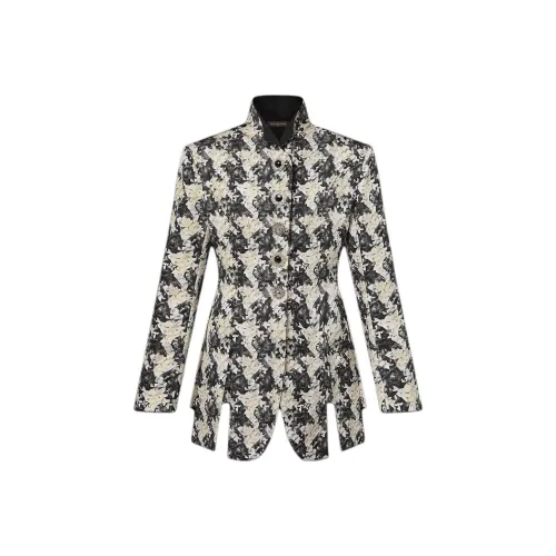LOUIS VUITTON Houndstooth Silk Frock Jacket