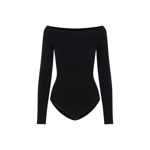 Alaia Off Shoulder Ribbed Bodysuit