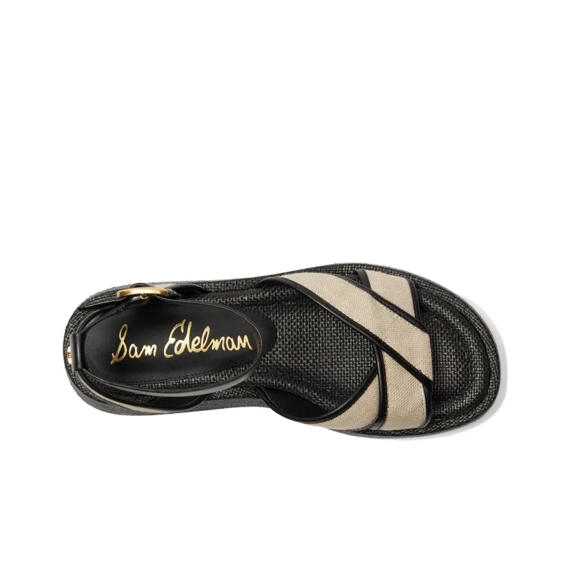 SAM EDELMAN Nylie One Strap Sandals 4cm Women's Beige Black-4