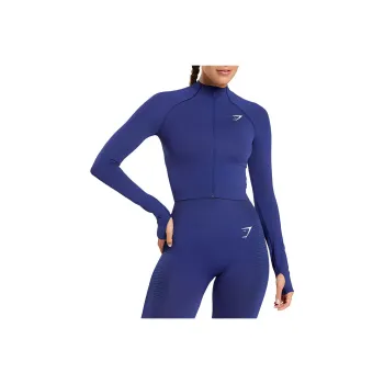 GYMSHARK VITAL SEAMLESS 2.0 Jackets Coats Women's Cobalt Purple Mud Gray Stone