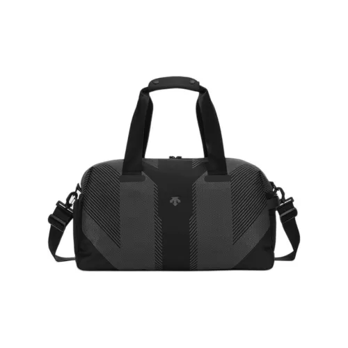 DESCENTE TRAINING Jacquard Fabric Gym Bag, One Shoulder Handbag Men's Black