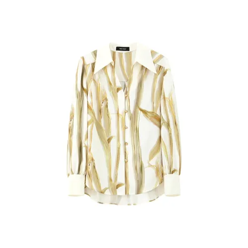 NINE WEST Shirt Women's Yellow Flower