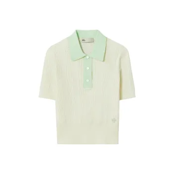 TORY BURCH SS24 Polo Shirt Women's Ice Green