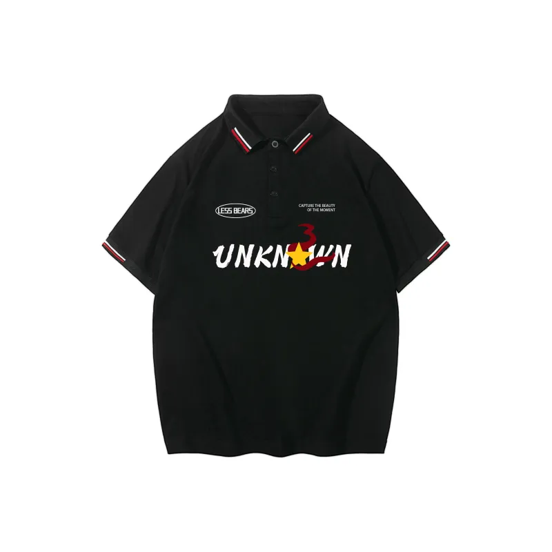 LESS BEARS Short Sleeve Polo Shirts Unisex-0