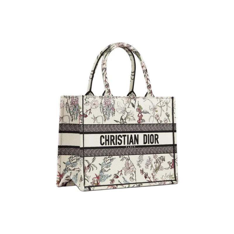 DIOR BookTote Cotton Tote Bag, Shopping Bag, Handbag Medium Size Women's Beige-1