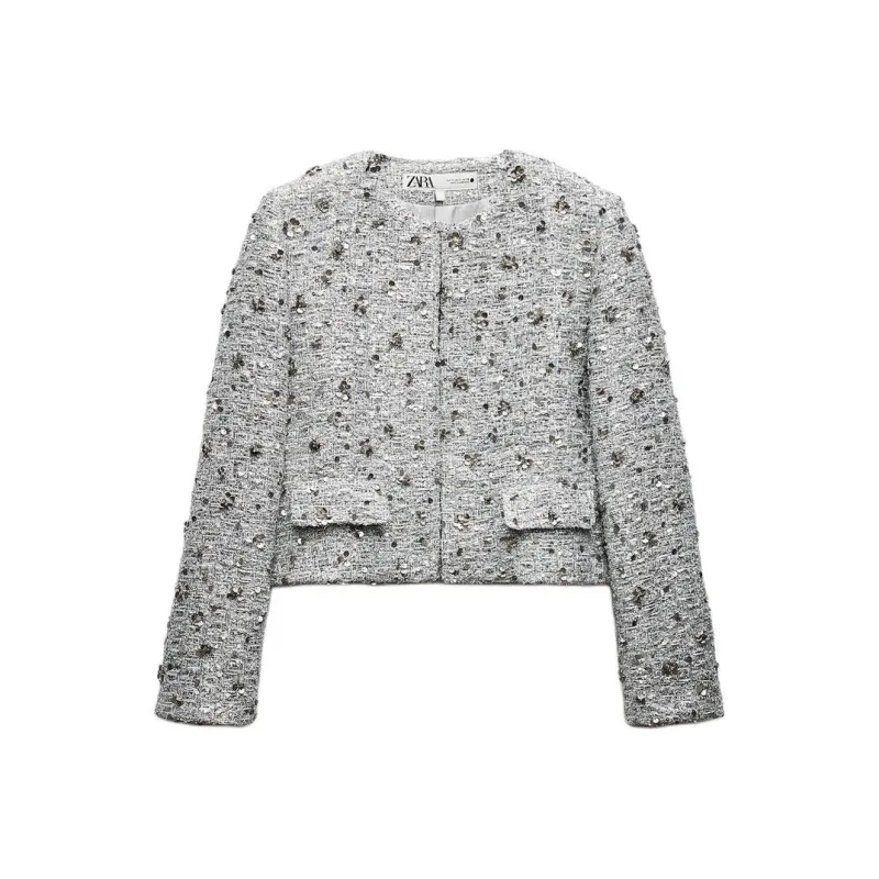 ZARA Jackets & Coats Women's Silver-0