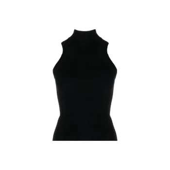 Patou Mock-Neck Sleeveless Knitted Top