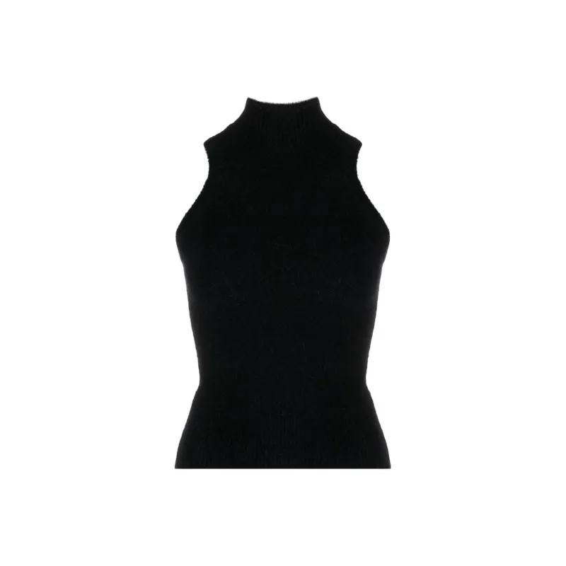 Patou Mock Neck Sleeveless Knitted Top-0