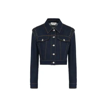 Alexander McQueen Cropped Denim Jacket