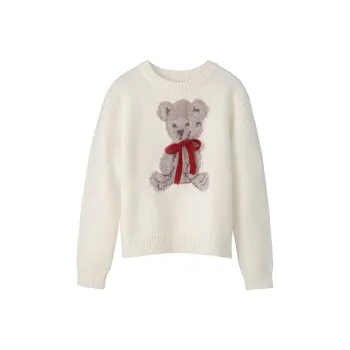 Fstudio Korean Style Atmosphere Knitwear 100 Sheep Wool Clothing Women's
