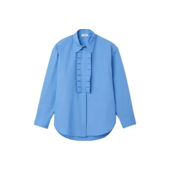 Sandro Frilled Collar Shirt Women's Blue