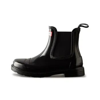 HUNTER Short Chelsea Boots Women's Black