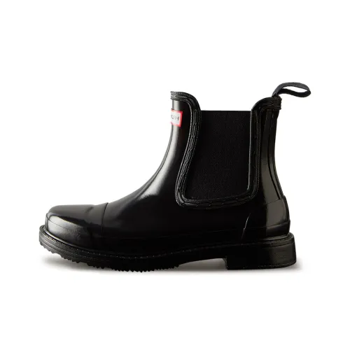 HUNTER Short Chelsea Boots Women's Black