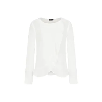 EMPORIO ARMANI Fluid Crêpe Shirt Jacket With Ruffle