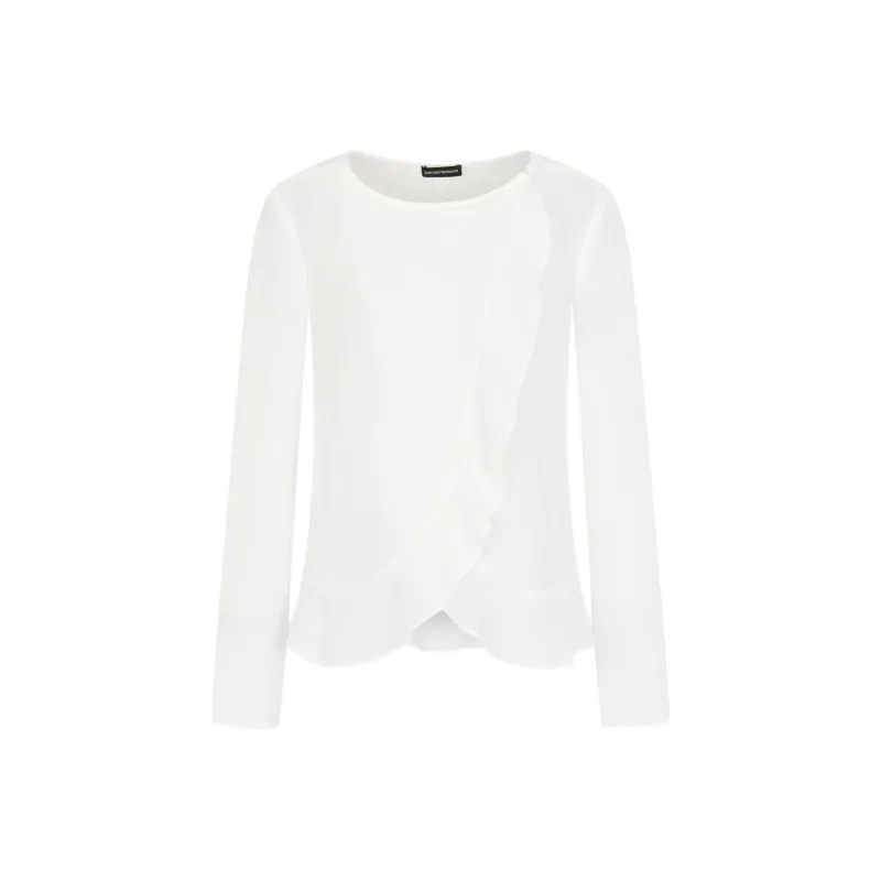 EMPORIO ARMANI Fluid Crêpe Shirt Jacket With Ruffle-0