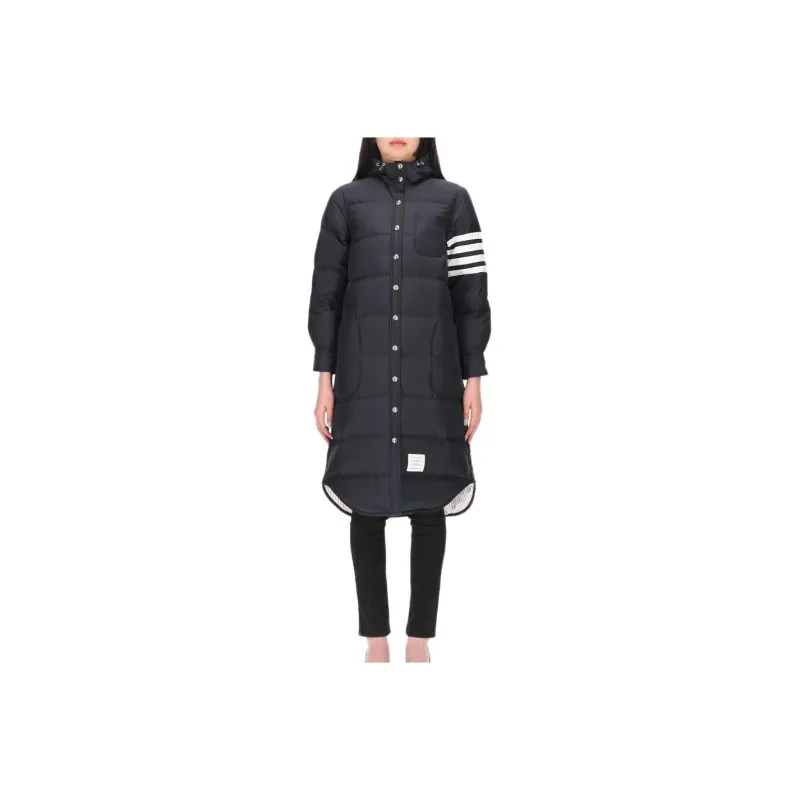 THOM BROWNE 4 Bar Striped Padded Long Coat-0