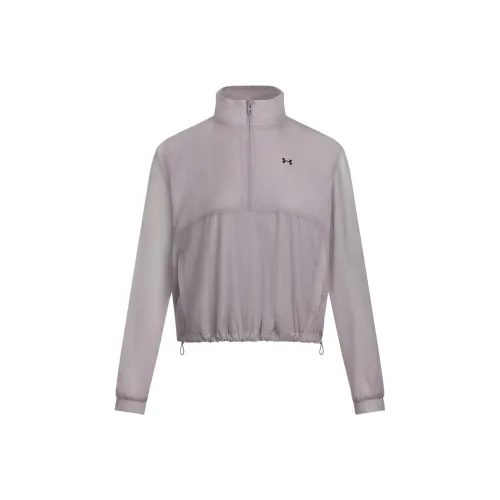Under Armour Rival Jackets Coats Women's Daybreak Gray Pink