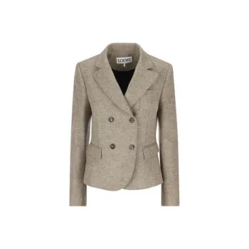 LOEWE Double-Breasted Herringbone Pattern Jacket