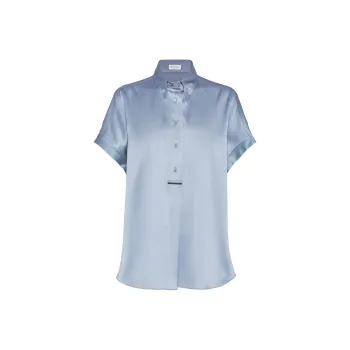 Brunello Cucinelli Short Sleeved Buttoned Blouse