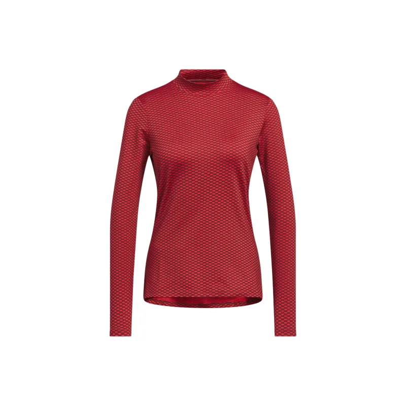 Adidas Women's BeyondTone Mesh Mock Shirt Aurora Ruby-0