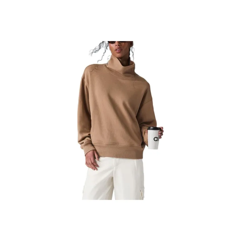 Alo Yoga Hazy Mock Neck Pullover Sweatshirt Women's-5