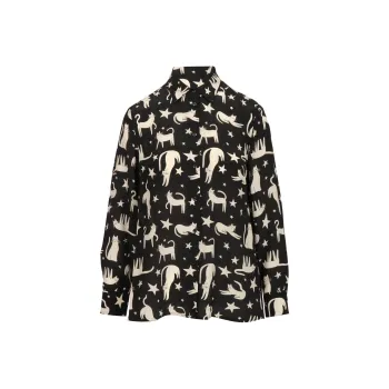 WEEKEND MaxMara Tabella Cat print Shirt