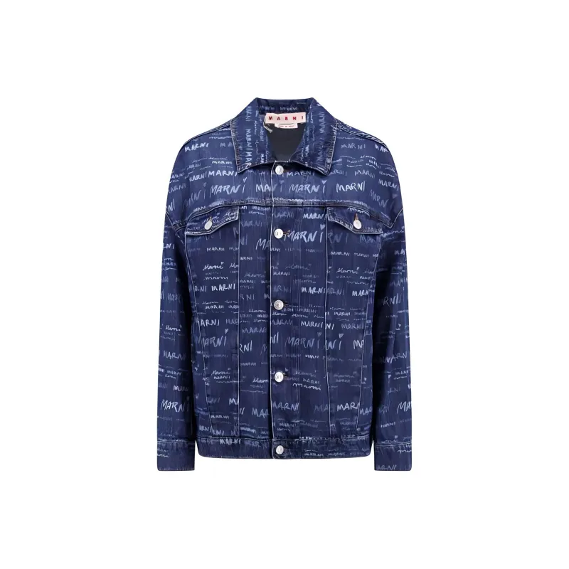 MARNI Logo-print Denim Jacket-0