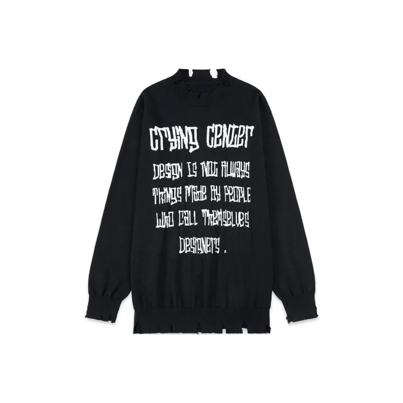 Crying Center Sweatshirt Women's Black-0