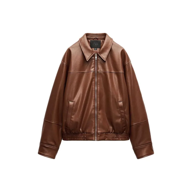 ZARA Jackets Coats Women's Leather Color-0