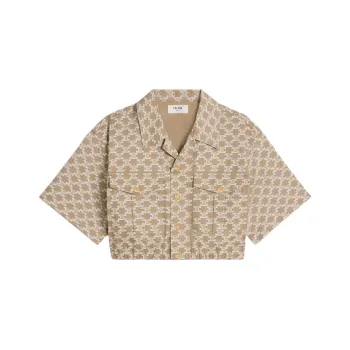 CELINE All Over Printed Cropped Shirt