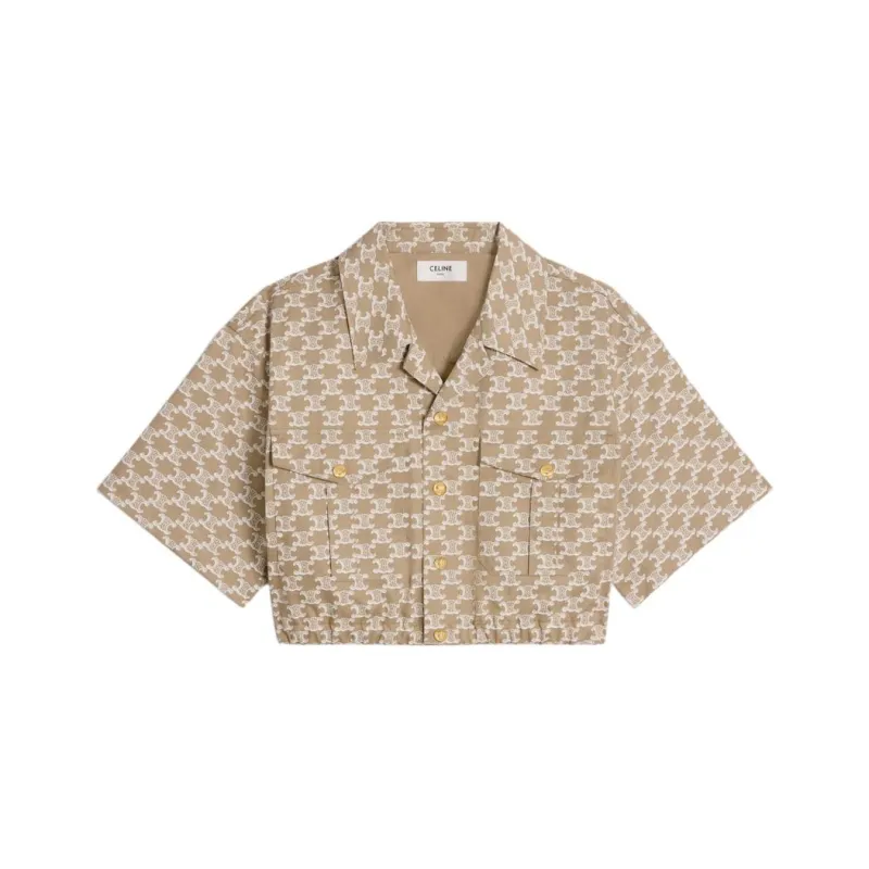 CELINE All-Over Printed Cropped Shirt-0