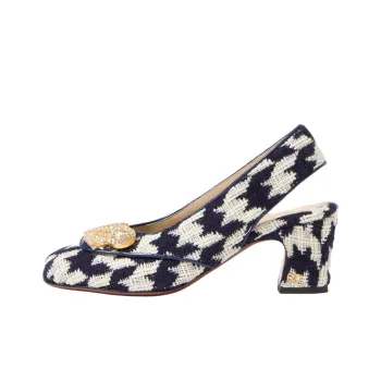 Valentino Adamantine Chunky Heel High Heels 6cm Women's Blue